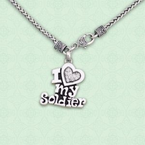 I Love My Soldier Clasp Necklace